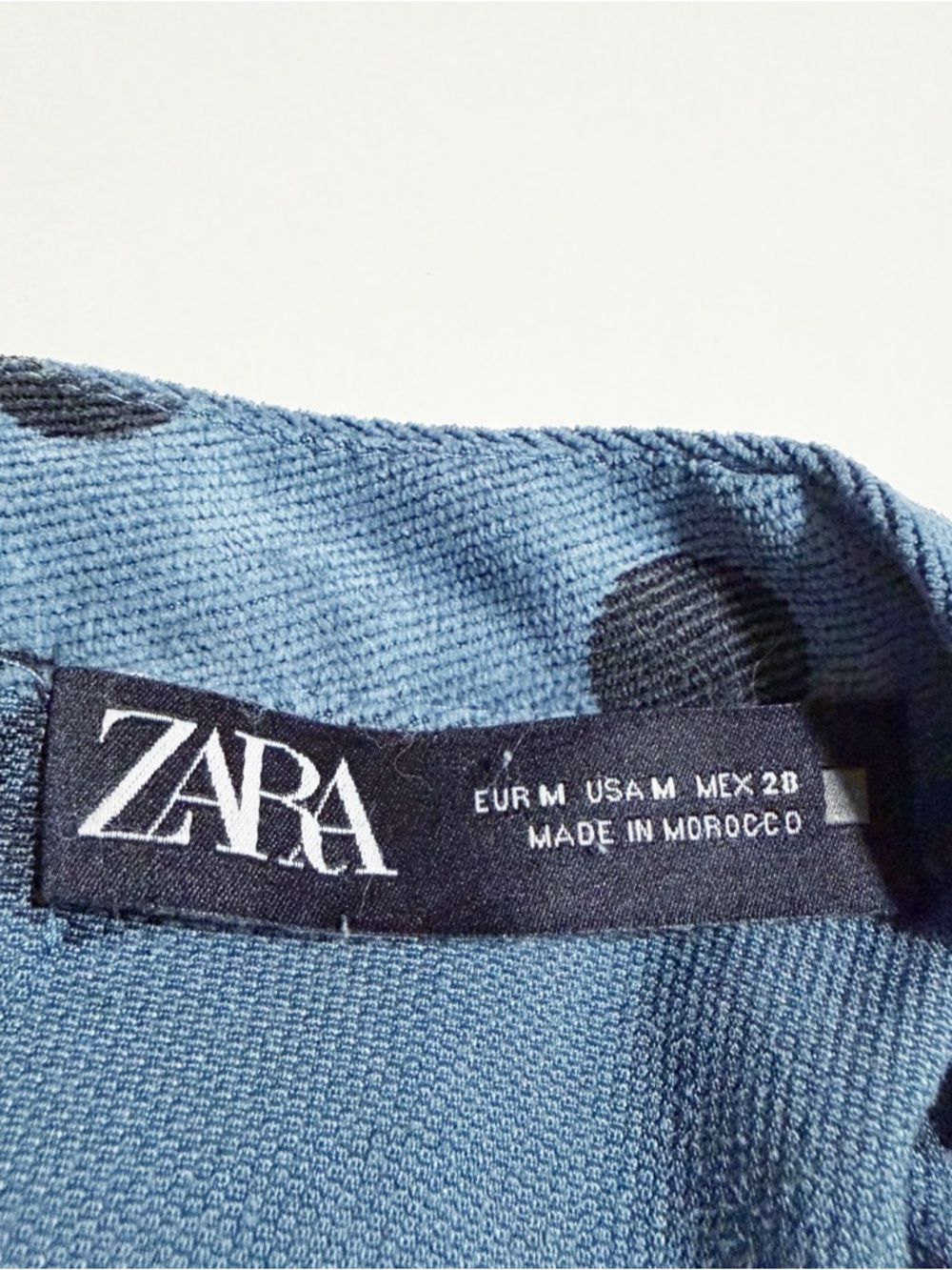 Zara Polka Dot Corduroy Puff Sleeve Shift Dress - Picture 11 of 12